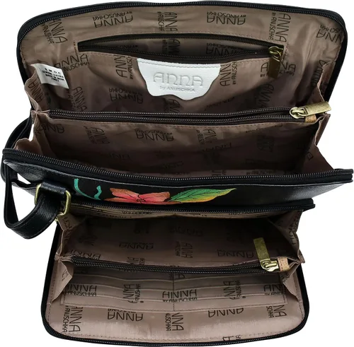 Vista 4 de Anna by Anuschka Women's Leather Handpainted Crossbody