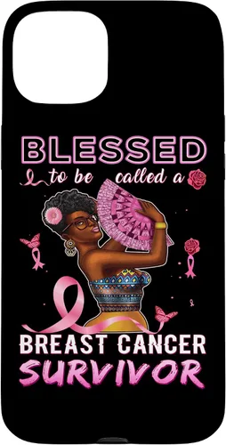 Vista 9 de iPhone 13 Pro Max Camisas afroamericanas contra el cáncer de mama para mujeres Blessed Survivor Case