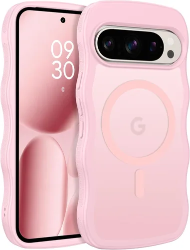 Vista 34 de BENTOBEN Funda magnética para Google Pixel 10, bonita funda rizada ondulada Pixel10 [compatible con MagSafe], antideslizante, a prueba de golpes