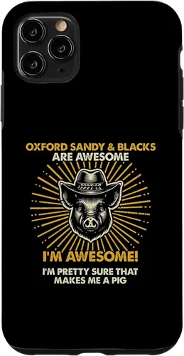 Vista 11 de iPhone 15 Pig Dad Mom Awesome - Farmer Breeder Oxford Sandy And Blacks Case