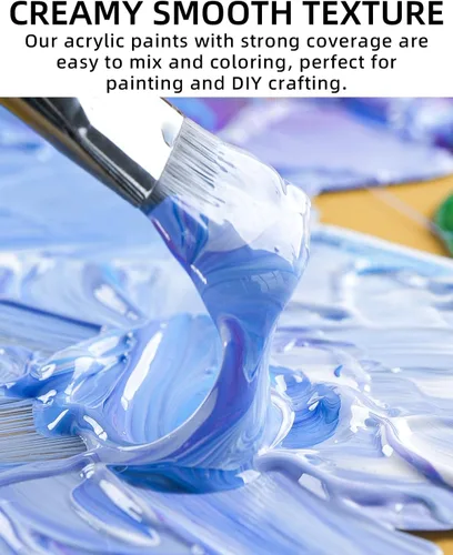 Vista 2 de Nicpro Juego de pintura acrílica grande de 24 colores (16.9 onzas), ricos pigmentos no tóxicos, suministros de pintura a granel para artistas