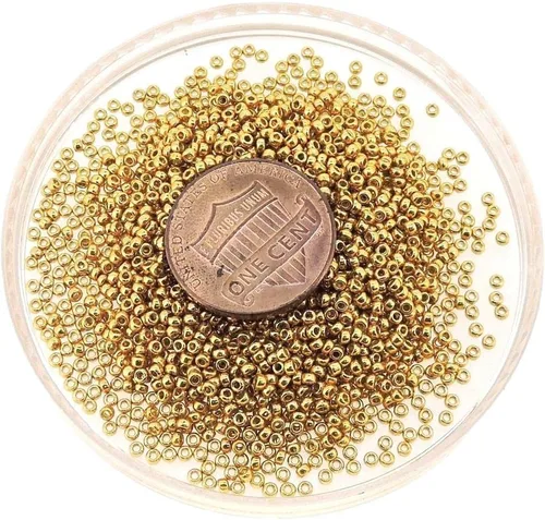 Vista 6 de Miyuki Cuentas redondas de semillas de Rocaille Tamaño 15/0 0.29 oz Duracoat Oro Galvanizado