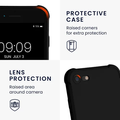 Vista 6 de kwmobile Funda compatible con Apple iPhone SE (2022) / iPhone SE (2020) / iPhone 8 / iPhone 7 - Funda de TPU suave con protección para cámara