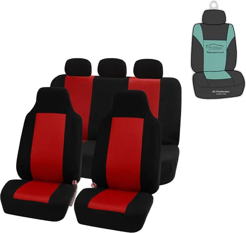 Vista 10 de FH Group Juego completo de fundas de asiento de coche con respaldo alto, ajuste universal, accesorios de automóvil, fundas de asiento delantero, Azul