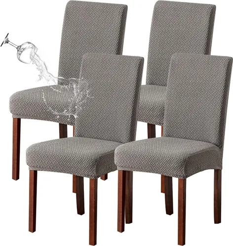 Vista 14 de Genina Fundas impermeables para sillas de comedor, cocina, fundas para sillas de comedor Parson (beige, 2 unidades)