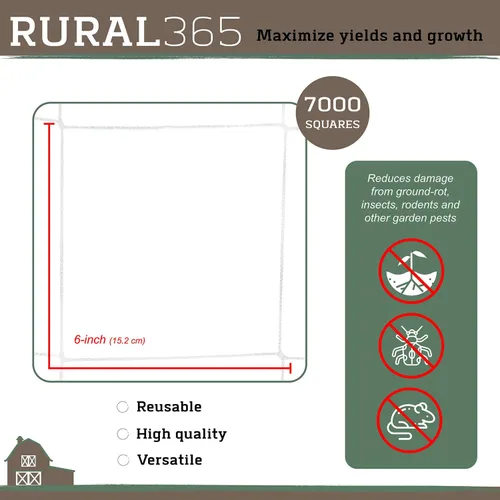 Vista 4 de Rural365 Red de enrejado de malla para plantas, rollo de 5 x 350 pies, soporte de cultivo de frijoles, guisantes, plantas trepadoras, red de jardín