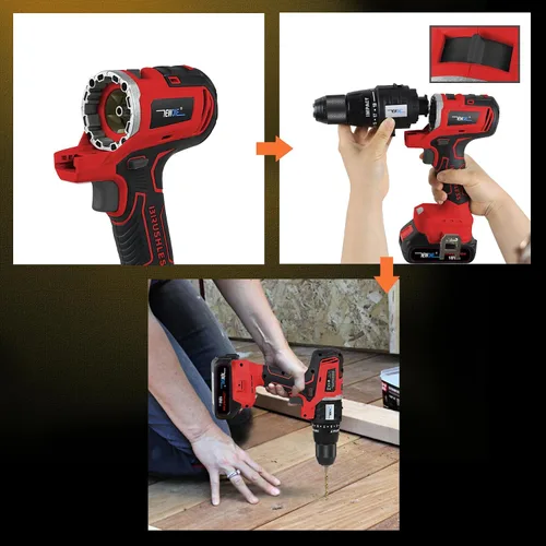 Vista 5 de NEWONE Juego de herramientas de 12 piezas 18V MAX MATRIX Kit combinado de herramientas eléctricas con taladro, con 2 baterías de 2.0Ah y cargador