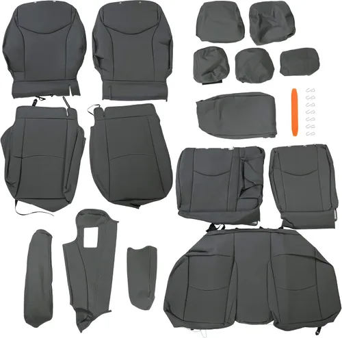 Vista 9 de HECASA Juego de fundas de asiento de cuero sintético negro compatible con Toyota Prius 2010-2015