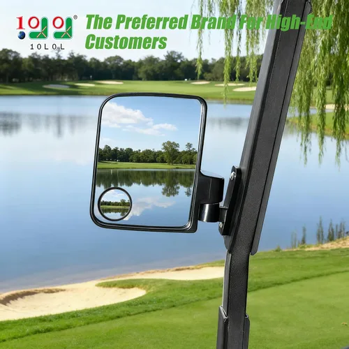 Vista 2 de 10L0L Espejo de carrito de golf sin perforación, espejos laterales con espejos de punto ciego, universal para Yamaha, Club Car, EZGO, espejos