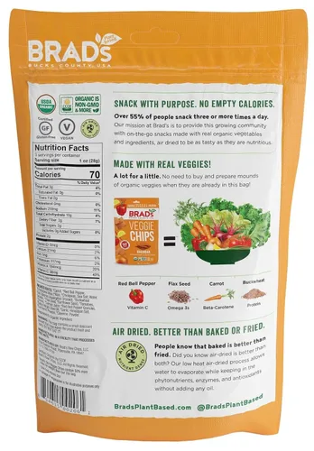 Vista 2 de Brad's Plant Based Chips vegetales orgánicos, queso cheddar, 3