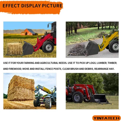 Vista 8 de YINTATECH Horquillas de tractor de alta resistencia con abrazadera de 43 pulgadas y 2000 libras con barra estabilizadora ajustable para accesorios