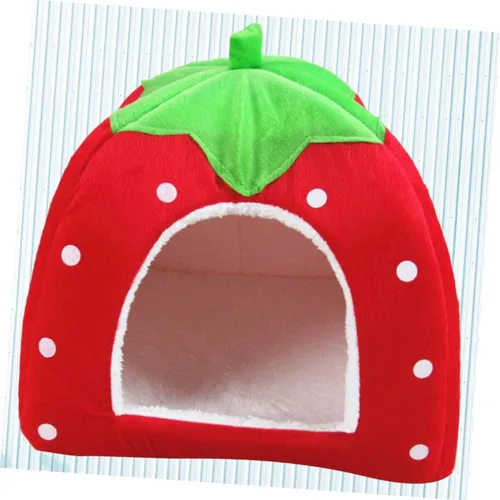 Vista 9 de Mipcase Elegante cama de fresa para mascotas, casa para gatos, compacta, fácil de mascotas, cama para dormir