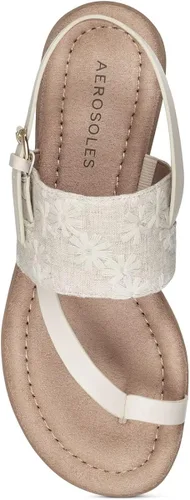Vista 4 de Aerosoles Sandalias planas AWA para mujer, 9, Marfil