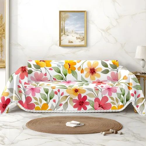 Vista 14 de Funda de sofá con estampado floral, fundas de sofá para sillón, funda resistente a las manchas, protector universal de muebles