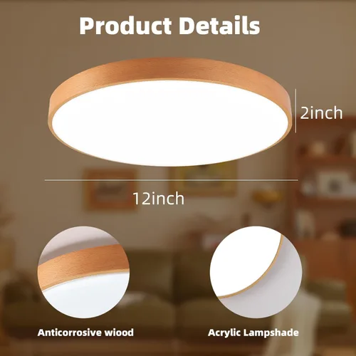 Vista 8 de Lámpara de techo inteligente de montaje empotrado con control remoto, compatible con Alexa/Google Home, regulable RGB cambio de color (2700K-6000K)