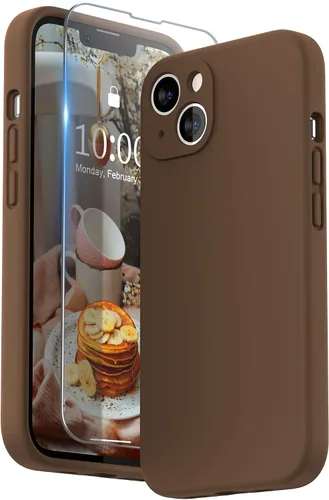 Vista 37 de SURPHY Funda compatible con iPhone 13 Mini con protector de pantalla, (protección de cámara y forro de microfibra suave), funda de silicona líquida