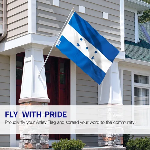 Vista 2 de Anley Fly Breeze - Bandera de Honduras de 3 x 5 pies, color vivo y a prueba de decoloración, cabecera de lona y doble costura, banderas nacionales