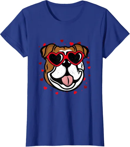Vista 44 de Bulldog Valentine - Camiseta para amantes de las gafas de sol para perros, Negro