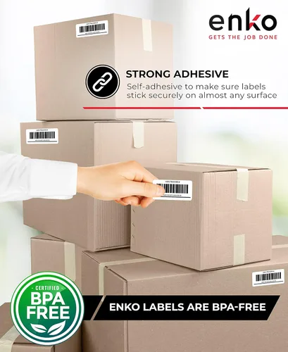Vista 5 de enKo (6 rollos/6000 etiquetas) Código de barras multiusos compatible con Dymo 30334 (1-1/4 pulgadas x 2-1/4 pulgadas)