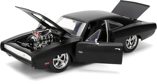 Vista 4 de Jada Fast & Furious 1:24 Dom's 1970 Dodge Charger R/T - Auto fundido a presión, juguetes para niños y adultos