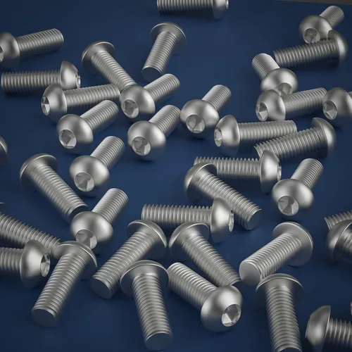 Vista 5 de Tornillo de 1/4-20 x 1, tornillos de cabeza de botón, acero inoxidable 304 (18-8), rosca completamente a máquina, unidad hexagonal Allen, paquete