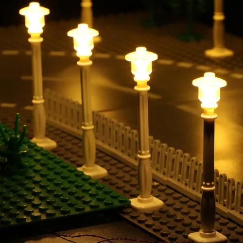 Vista 7 de 15 PIEZAS Kit de Iluminación LED DIY para Señal de Tránsito Urbana (Alimentación USB 10 en 1) Bloque de Construcción Pequeño Lámpara de Bloque