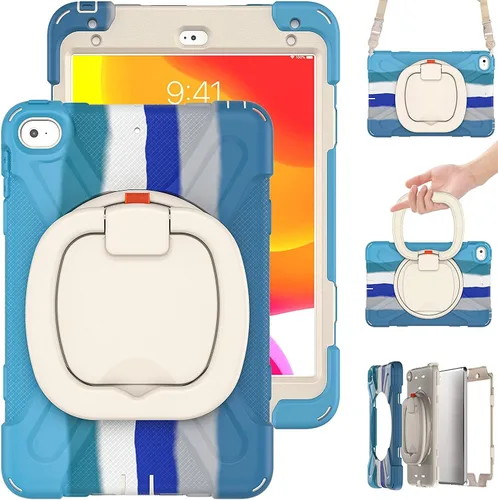 Vista 17 de Funda infantil para iPad mini 7 (A17 Pro) 2024/Mini 6 8.3 pulgadas Funda resistente a prueba de golpes con correa de mano, correa de hombro, Negro