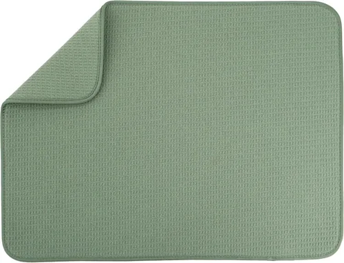 Vista 29 de S&T INC. Tapete de microfibra para secado de platos, reversible y absorbente para cocina, de 16 x 18 pulgadas, color negro