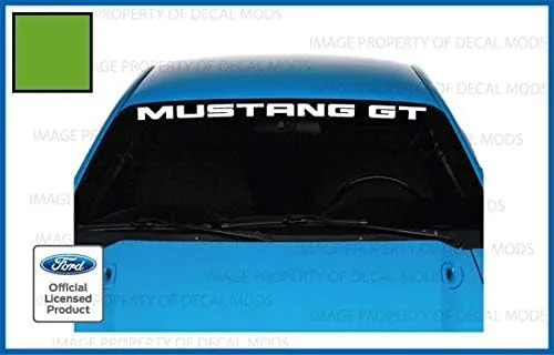 Vista 4 de Pegatina para Ford Mustang Front Parabrisas (1999-2004), diseño gráfico V6 GT - MGT, Bronce Metálico