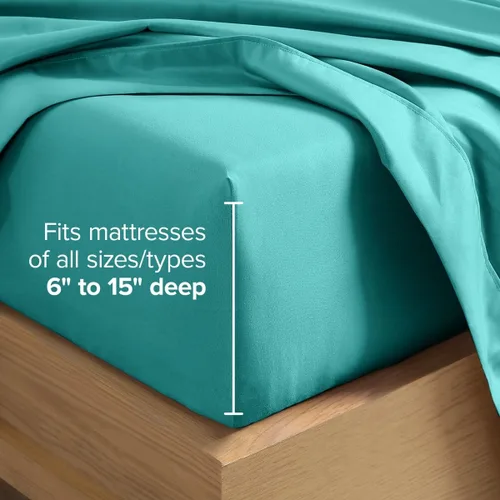 Vista 92 de Bare Home Sheet Set 1800 Ultra-Soft with 2 Pillowcases (Twin XL, Dark Blue)
