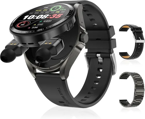 Vista 9 de J-CD Reloj inteligente para hombre, pantalla HD de 1.32 pulgadas, compatible con hacer y recibir llamadas, monitor de sueño, modo deportivo, reloj