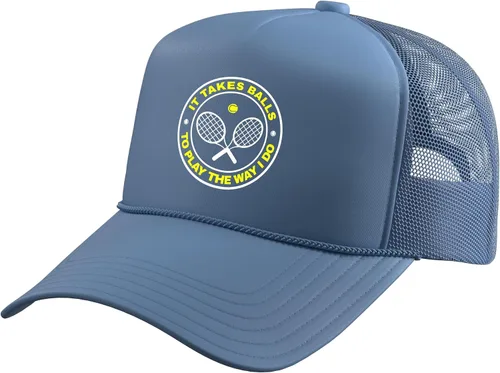 Vista 8 de Tennis - It Takes Balls to Play The Way I Do Trucker Hat with Adjustable Mesh Back