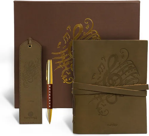 Vista 10 de Juego de regalo de diario de cuero con marcador de cuero antiguo + bolígrafo, cuaderno de escritura hecho a mano de 7 x 5 pulgadas, bloc de notas