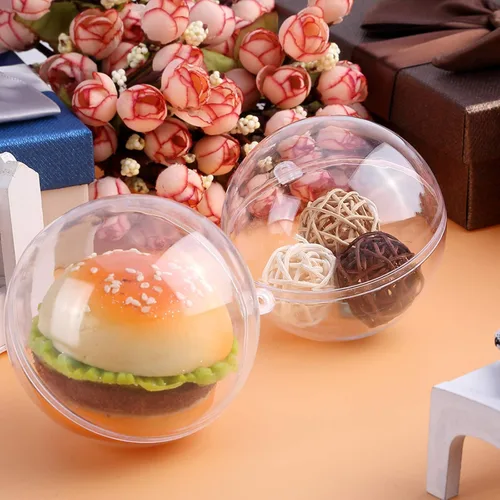 Vista 2 de himaly - Esferas decorativas transparentes y rellenables, para decoración de bodas, Año Nuevo, 20