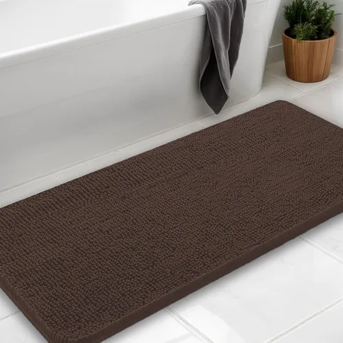 Vista 23 de Alfombras de baño en forma de U, alfombras de baño de felpilla súper absorbentes y respaldo antideslizante de PVC fuerte para inodoros, lavables a