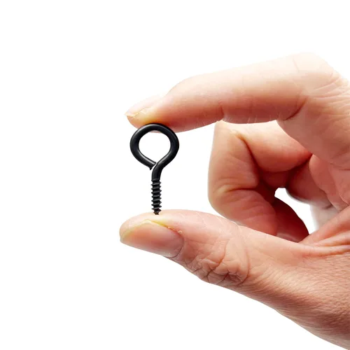 Vista 4 de Ganchos de tornillo de metal pequeños de 1 pulgada 100 piezas tornillos de anillo sujetadores herramientas de hardware negro