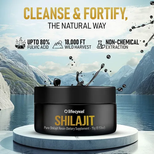 Vista 8 de Lifecykel - Resina Shilajit pura – 0.55 onzas Suplemento Shilajit de cosecha silvestre, rico en minerales para mayor fuerza, probado por terceros