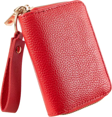 Vista 4 de PEIQICHU Estuches de tarjetas para mujer, Rojo -, Moda