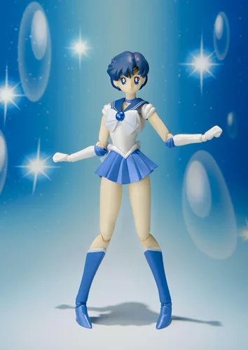 Vista 2 de TAMASHII NATIONS Bandai S.H. Figuarts Sailor Mercury Sailor Moon Figura de acción Sailor Moon - Figura de acción de 6 pulgadas S.H. Serie Figuarts