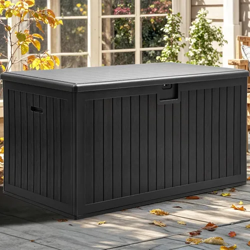 Vista 12 de [Usado] YITAHOME Caja de cubierta para exteriores de 35 galones, caja de almacenamiento impermeable con cerradura, contenedor de almacenamiento