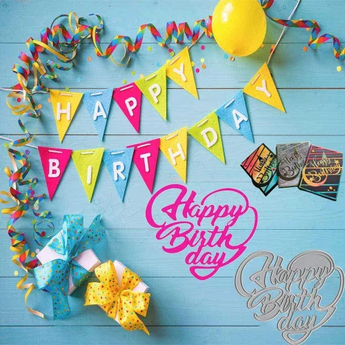 Vista 3 de 4 piezas troqueladas para hacer tarjetas, troqueles de corte de feliz cumpleaños Supplies DIY Die Cutters Card Making Stencil Embossing Tool