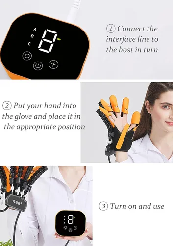 Vista 7 de Guantes de robot de rehabilitación 2024, equipo de recuperación de trazo de mano, dispositivo eléctrico de entrenamiento de mano con dedos,