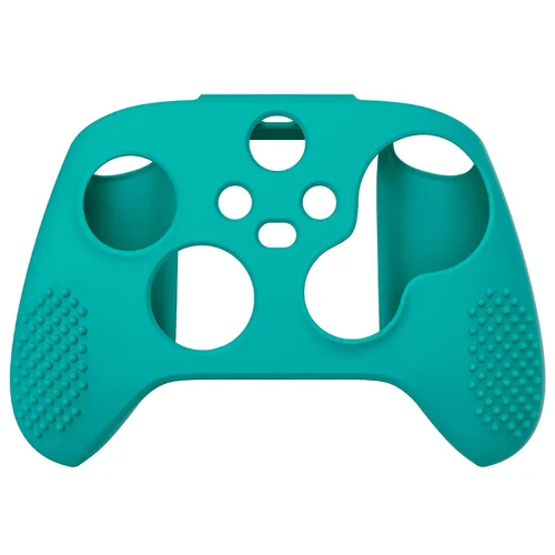 Vista 8 de eXtremeRate PlayVital Aqua Green 3D Studded Edition Anti-slip Silicone Cover Skin for Xbox Series X/S Controller, Soft Rubber Case Protector for