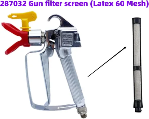 Vista 5 de (1+3+3 unidades) 246385 246384 287032 Juego de pantalla de filtro de pulverización sin aire Bomba de pulverización Bomba de pulverización Pistola