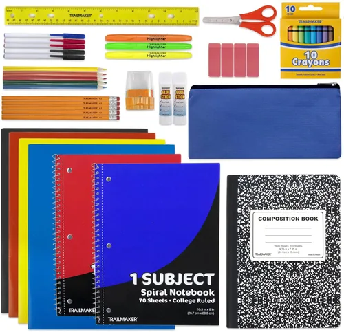 Vista 7 de Trail maker Kit de material escolar de 45 piezas para grados K-12