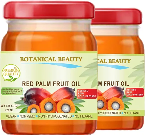 Vista 3 de RED Aceite de fruta de palma brasileño 100% puro refinado sin diluir prensado en frío Super Food 7.75 Fl.oz 7.6 fl oz por Botanical Beauty