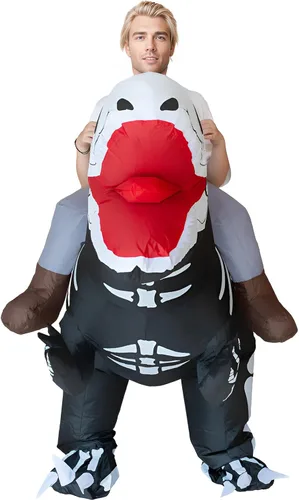 Vista 6 de aisacsop Disfraz inflable de Papá Noel, disfraz de Halloween y Navidad para adultos