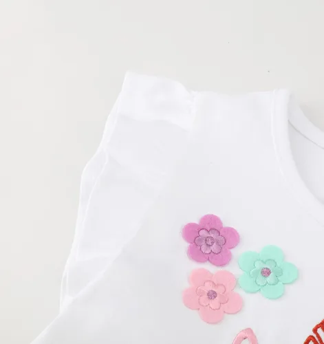 Vista 3 de Vestido de tul de verano para niña pequeña, lindo patrón de dibujos animados, vestido de algodón con lentejuelas a rayas para uso diario para bebé