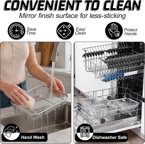 Vista 5 de P&P CHEF Cesta para freidora de aire de 9.8 pulgadas para horno, estante