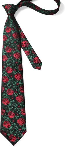 Vista 204 de Corbatas florales tejidas clásicas para hombre, corbata cuadrada de bolsillo, corbatas formales para hombres, boda con pañuelo
